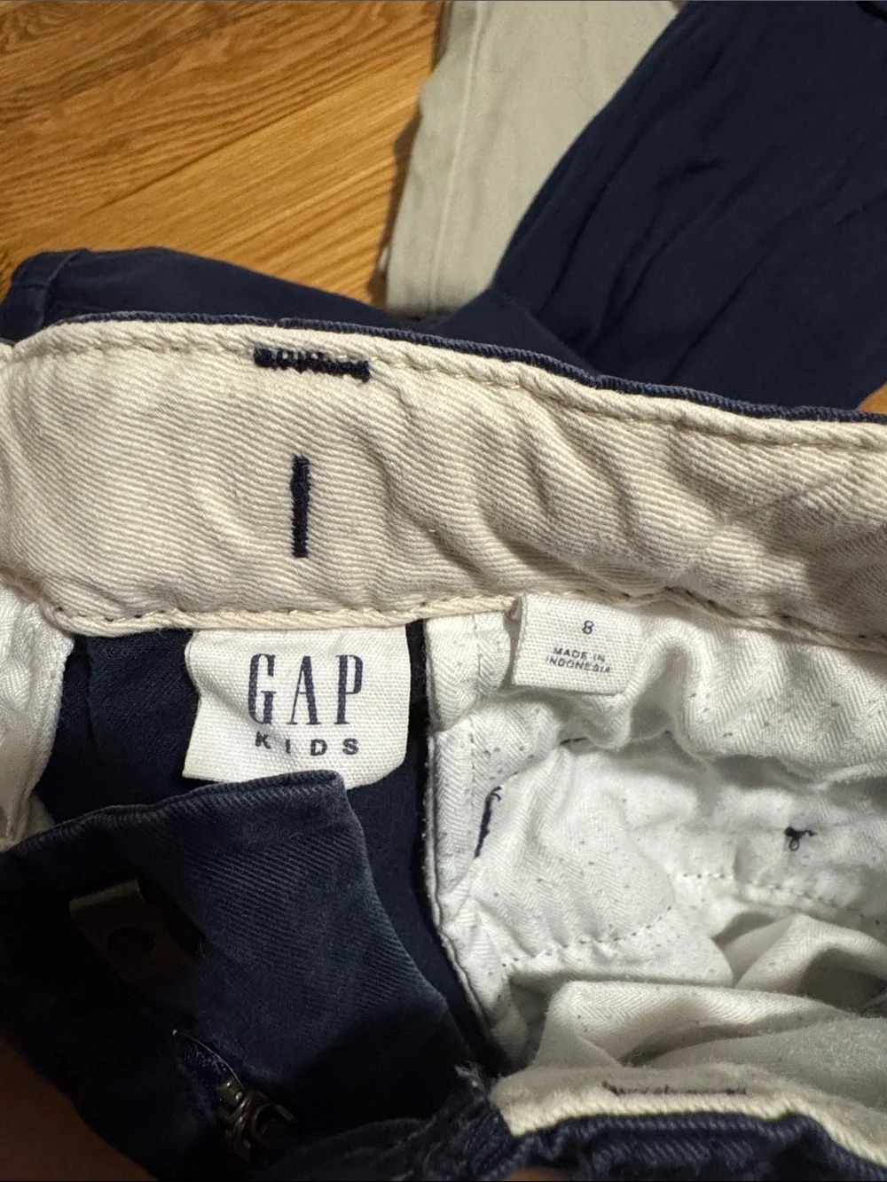Old Navy Girls Navy and Khaki Casual Chino Pants Pack
